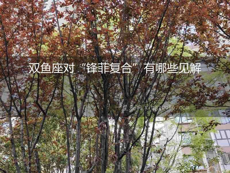 雙魚座對“鋒菲復合”有哪些見解