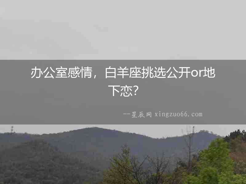 辦公室感情，白羊座挑選公開or地下戀？