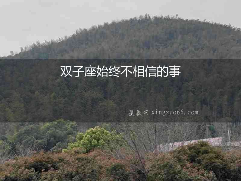 雙子座始終不相信的事