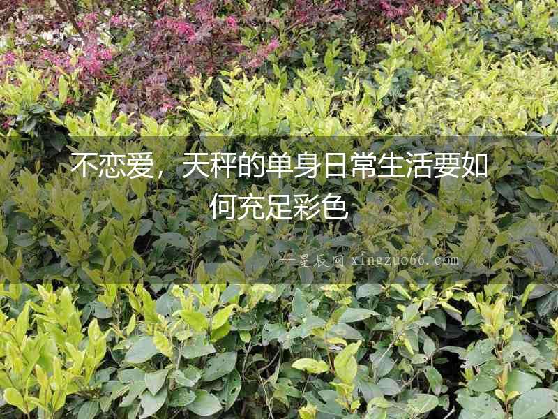 不戀愛，天秤的單身日常生活要如何充足彩色