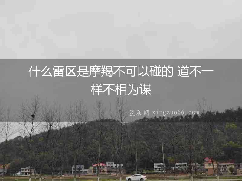 什么雷區是摩羯不可以碰的 道不一樣不相為謀