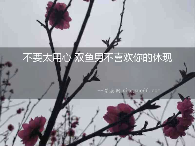 不要太用心 雙魚男不喜歡你的體現(xiàn)