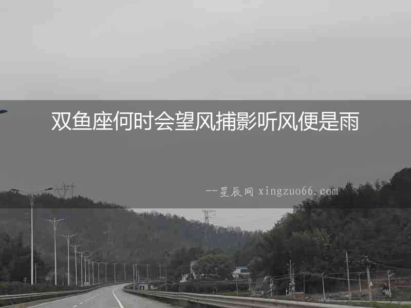 雙魚座何時會望風捕影聽風便是雨