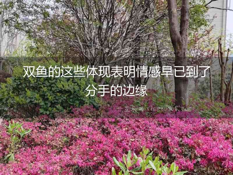 雙魚的這些體現表明情感早已到了分手的邊緣