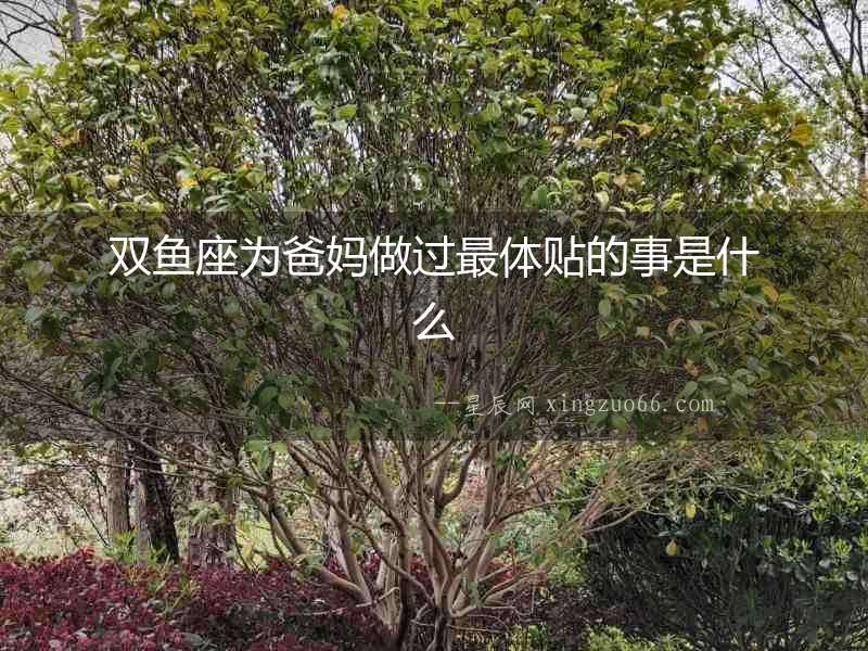 雙魚座為爸媽做過最體貼的事是什么
