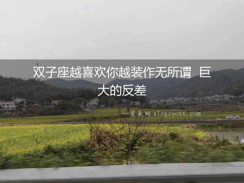 雙子座越喜歡你越裝作無所謂  巨大的反差