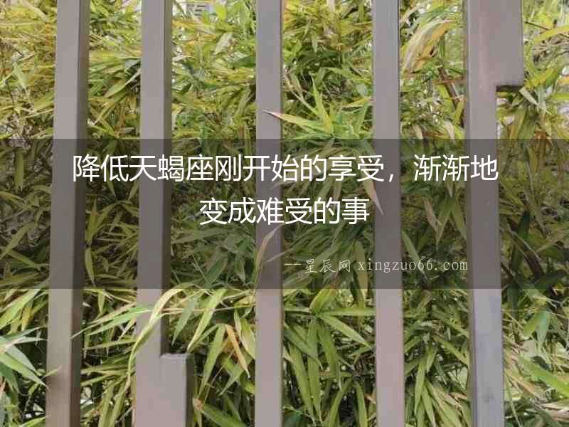 降低天蝎座剛開始的享受，漸漸地變成難受的事