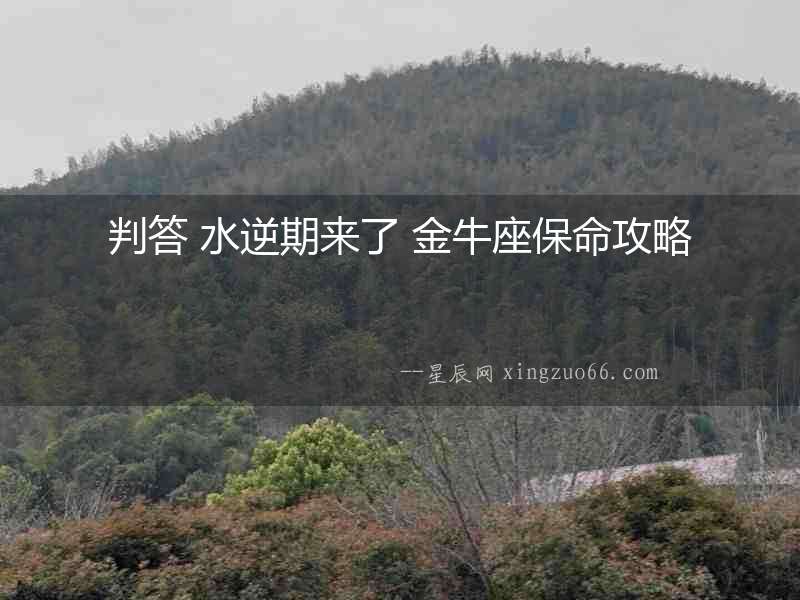 判答 水逆期來了 金牛座保命攻略