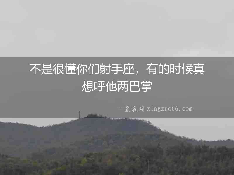 不是很懂你們射手座，有的時候真想呼他兩巴掌