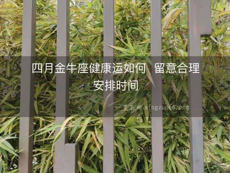 四月金牛座健康運如何  留意合理安排時間