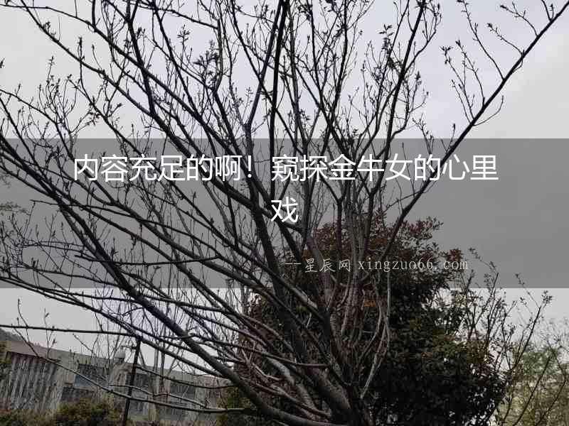 內容充足的啊！窺探金牛女的心里戲