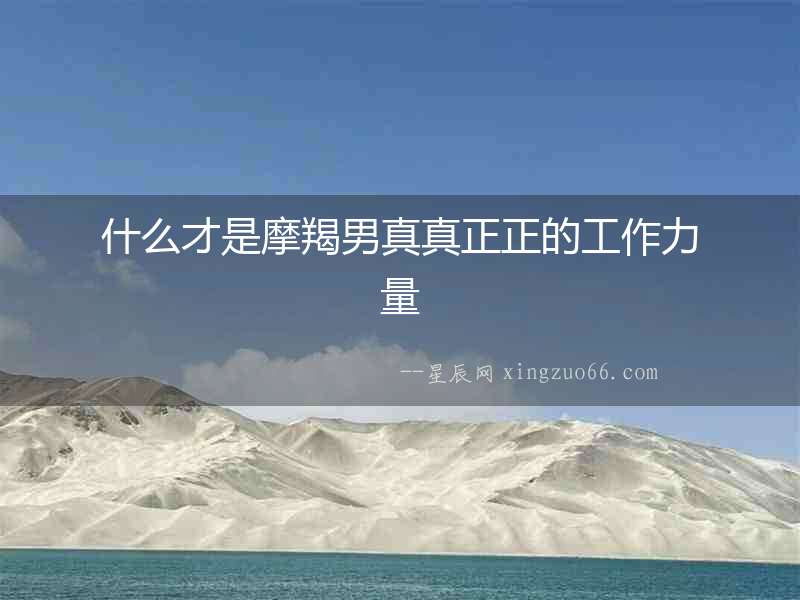 什么才是摩羯男真真正正的工作力量