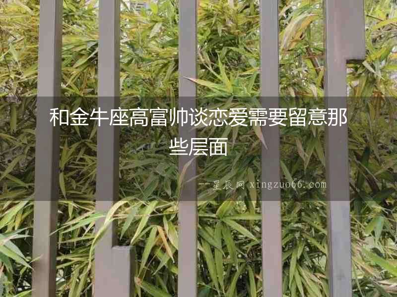 和金牛座高富帥談戀愛需要留意那些層面