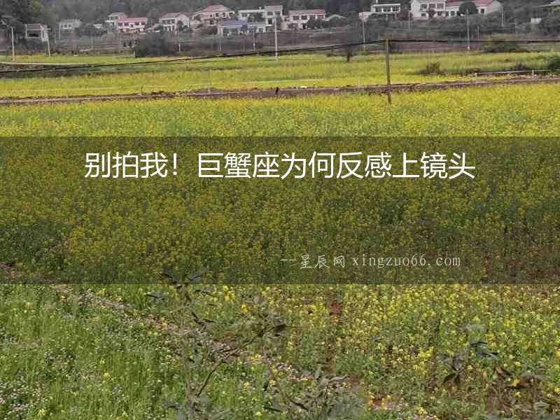 別拍我！巨蟹座為何反感上鏡頭