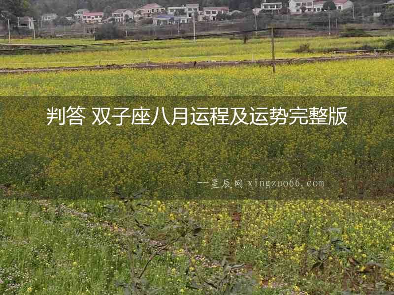 判答 雙子座八月運程及運勢完整版