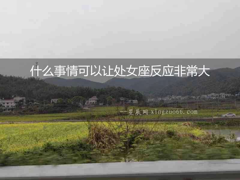 什么事情可以讓處女座反應非常大
