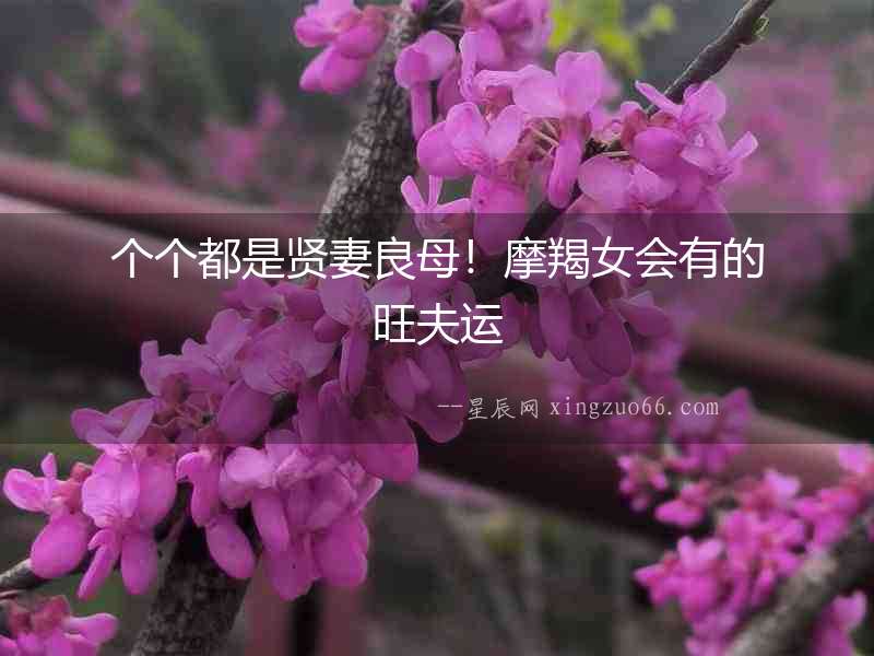 個個都是賢妻良母！摩羯女會有的旺夫運