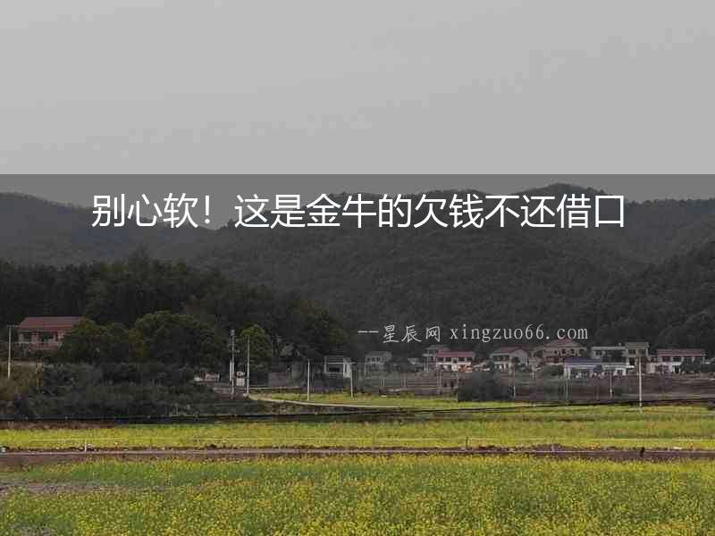 別心軟！這是金牛的欠錢不還借口