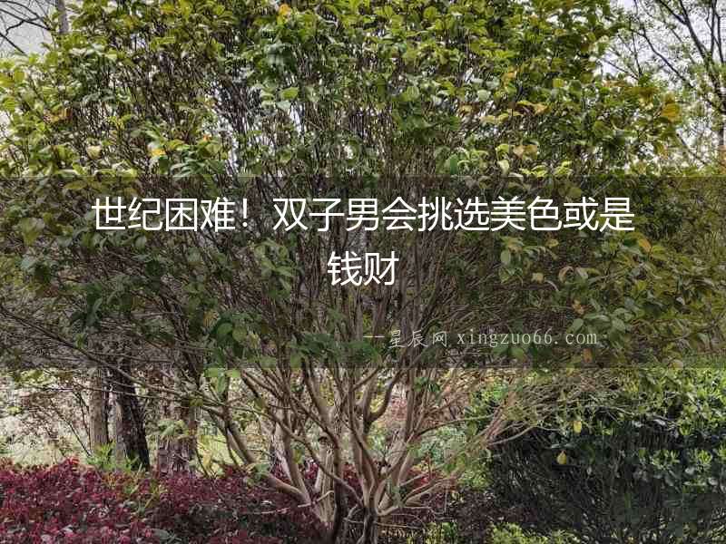 世紀(jì)困難！雙子男會(huì)挑選美色或是錢財(cái)