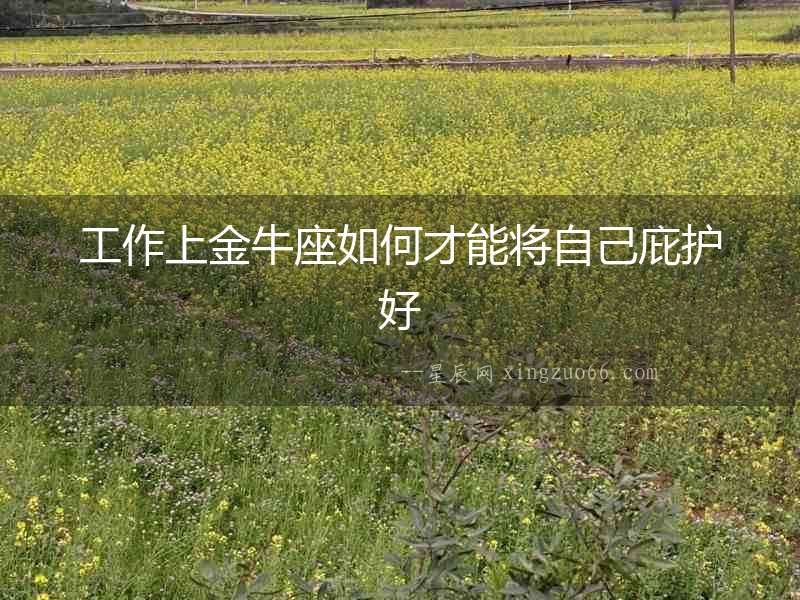 工作上金牛座如何才能將自己庇護好