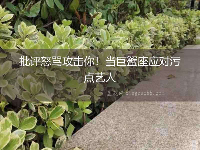 批評(píng)怒罵攻擊你！當(dāng)巨蟹座應(yīng)對(duì)污點(diǎn)藝人