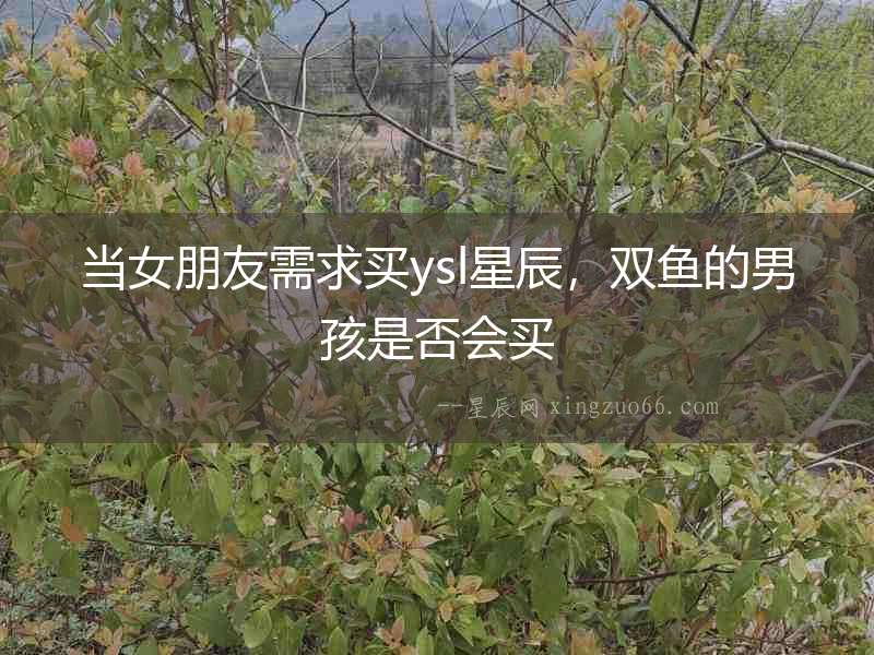 當女朋友需求買ysl星辰，雙魚的男孩是否會買