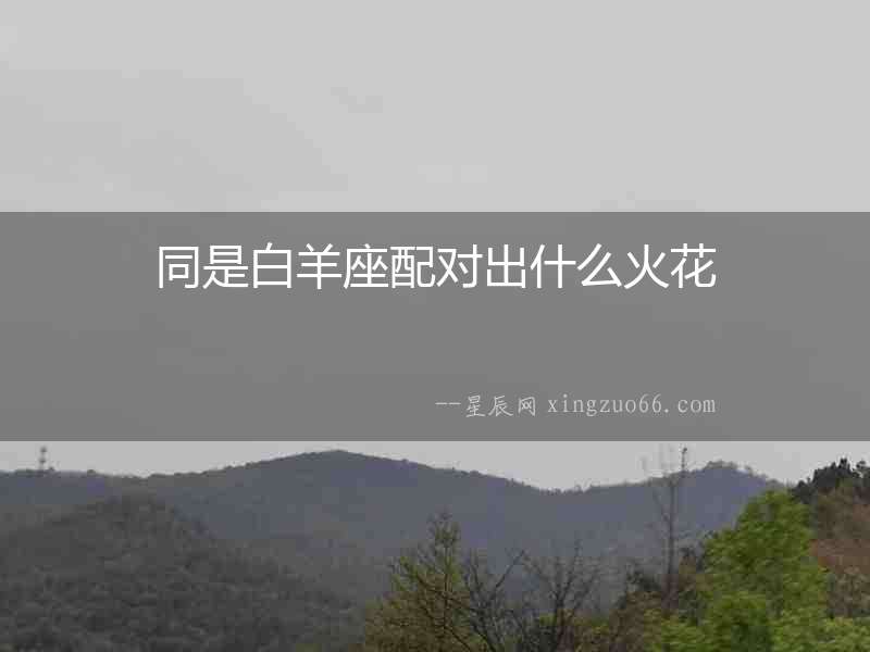 同是白羊座配對(duì)出什么火花