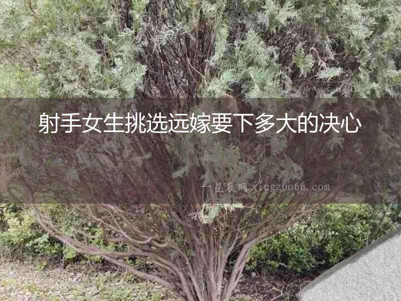 射手女生挑選遠嫁要下多大的決心