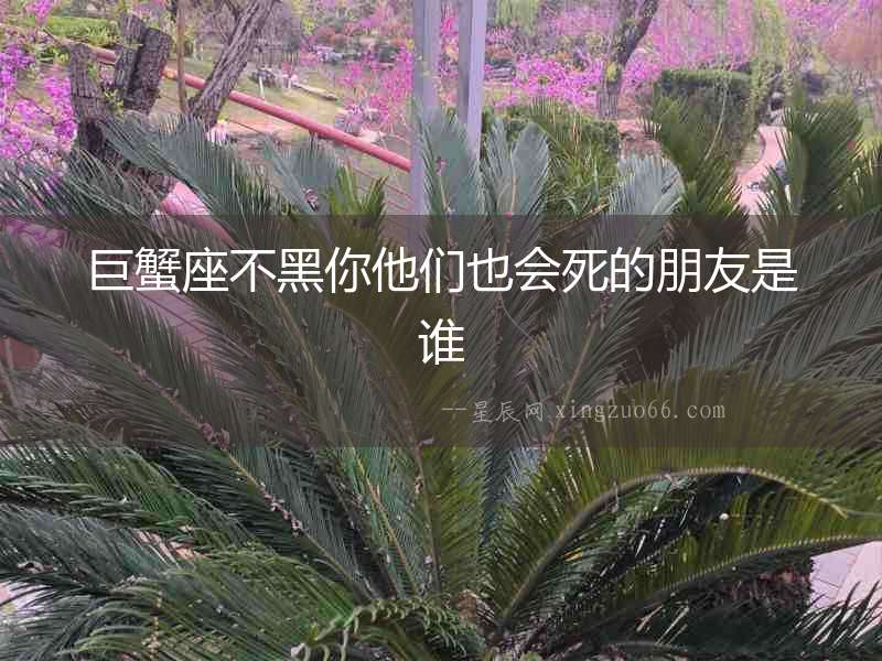 巨蟹座不黑你他們也會死的朋友是誰