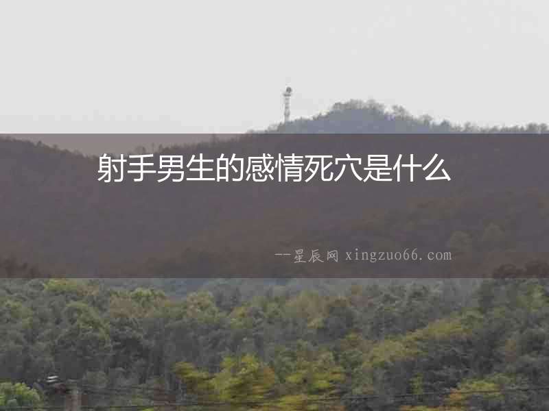 射手男生的感情死穴是什么