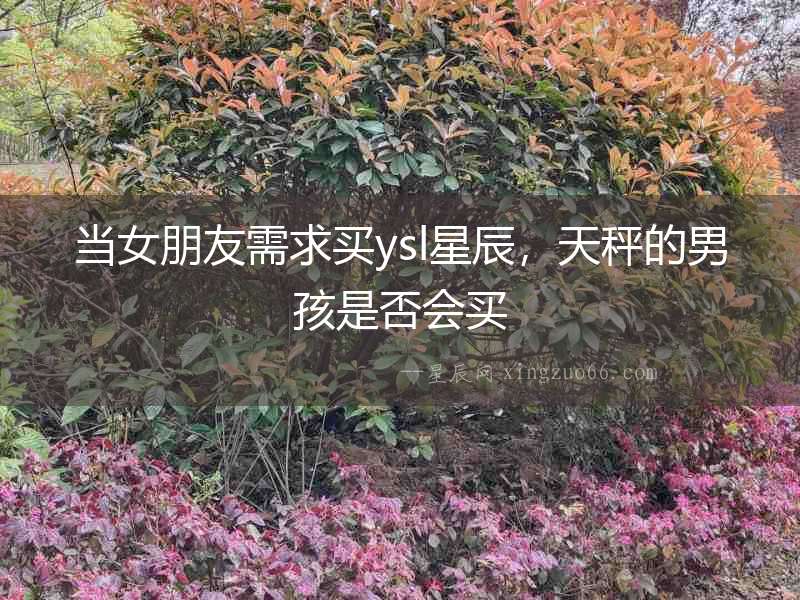 當女朋友需求買ysl星辰，天秤的男孩是否會買