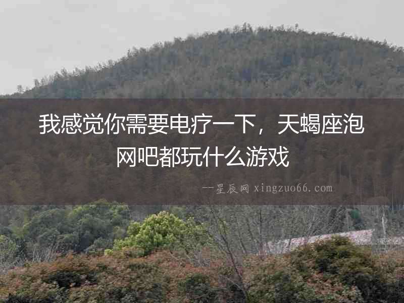 我感覺你需要電療一下，天蝎座泡網(wǎng)吧都玩什么游戲