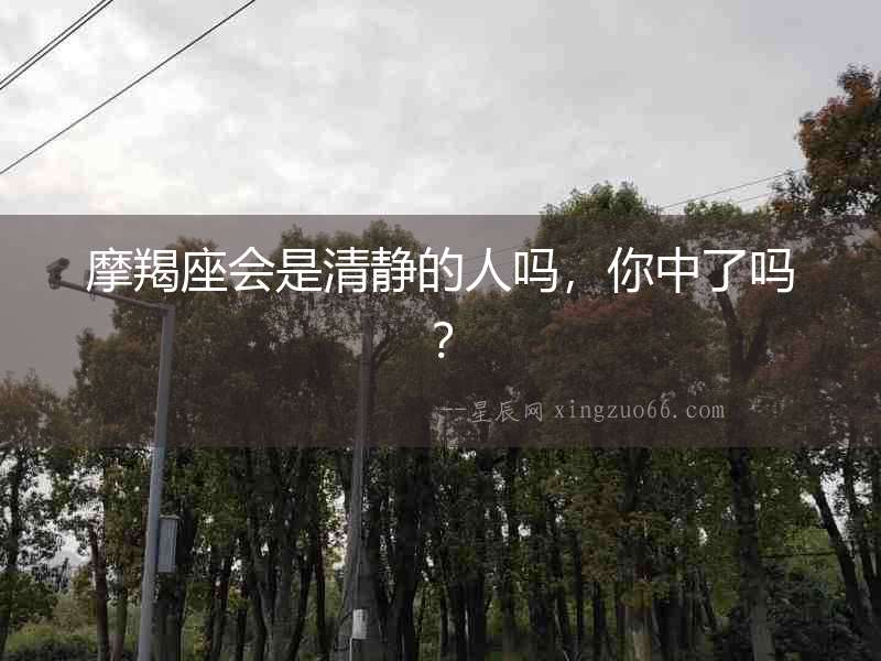 摩羯座會是清靜的人嗎，你中了嗎？