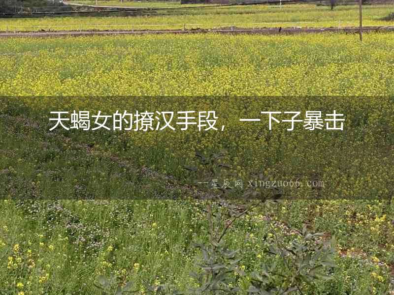 天蝎女的撩漢手段，一下子暴擊