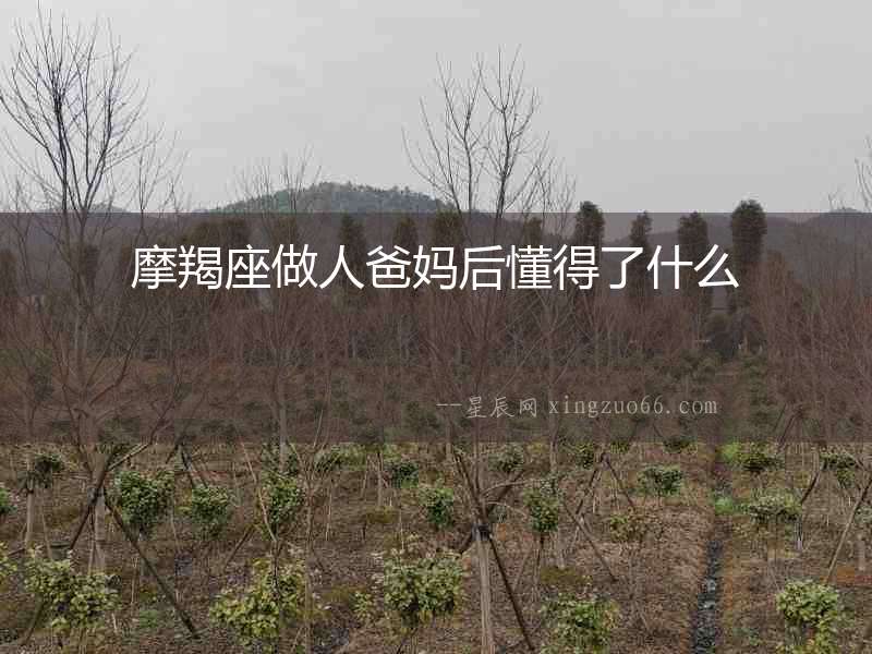 摩羯座做人爸媽后懂得了什么