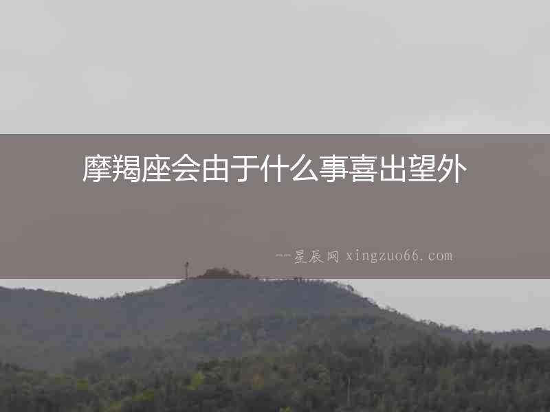 摩羯座會由于什么事喜出望外