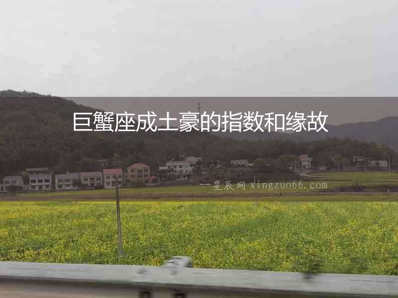 巨蟹座成土豪的指數和緣故