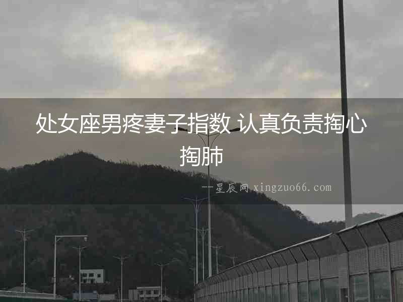 處女座男疼妻子指數 認真負責掏心掏肺