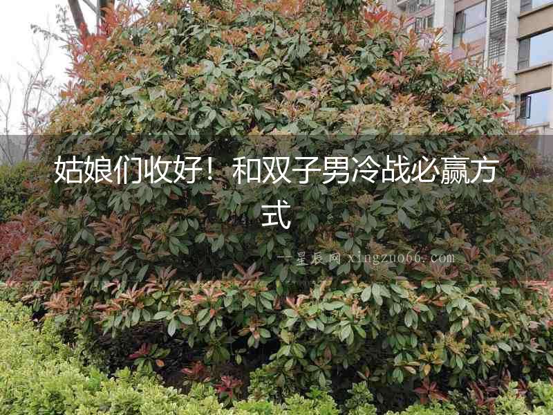 姑娘們收好！和雙子男冷戰必贏方式