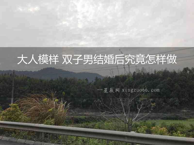 大人模樣 雙子男結婚后究竟怎樣做