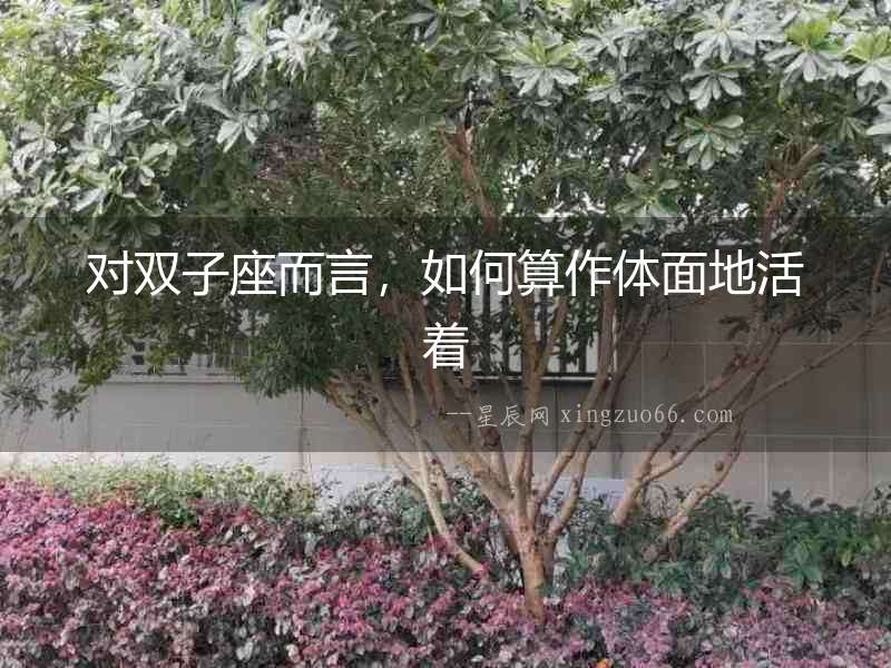 對雙子座而言，如何算作體面地活著