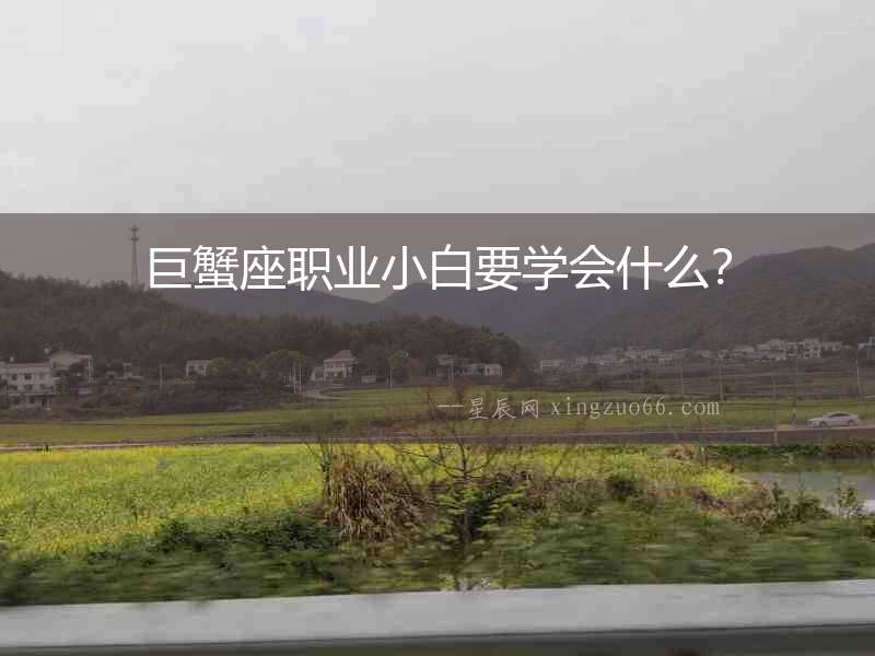 巨蟹座職業(yè)小白要學(xué)會什么？