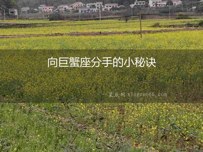 向巨蟹座分手的小秘訣
