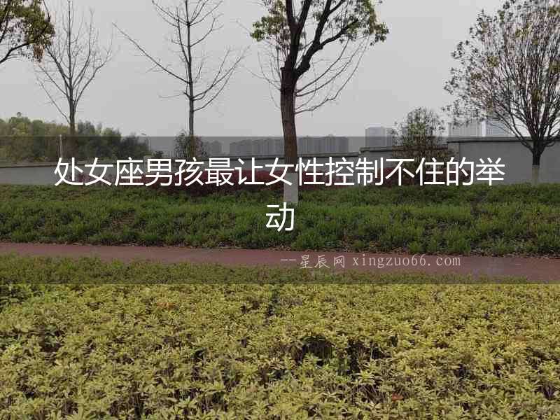 處女座男孩最讓女性控制不住的舉動