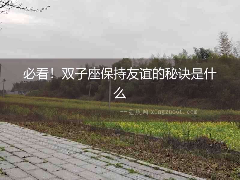 必看！雙子座保持友誼的秘訣是什么