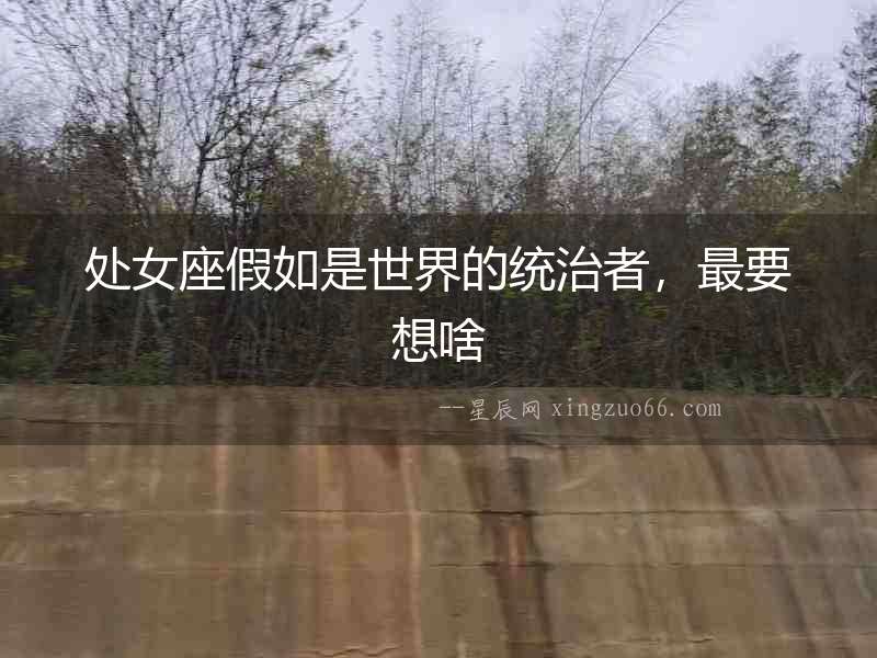 處女座假如是世界的統(tǒng)治者，最要想啥
