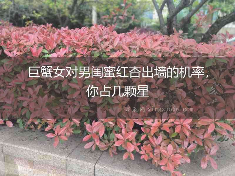 巨蟹女對男閨蜜紅杏出墻的機率，你占幾顆星