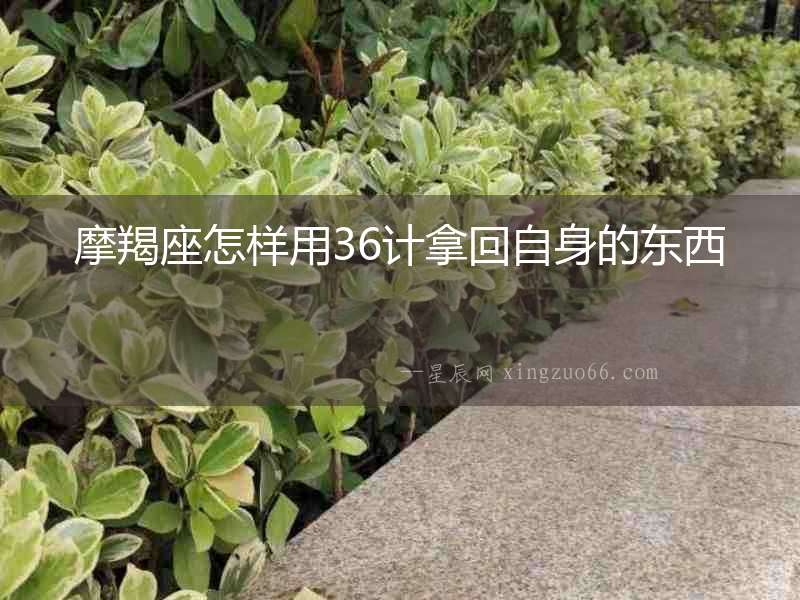 摩羯座怎樣用36計拿回自身的東西