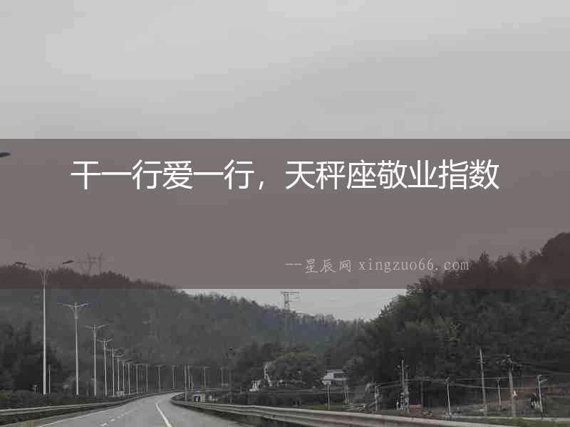 干一行愛一行，天秤座敬業指數