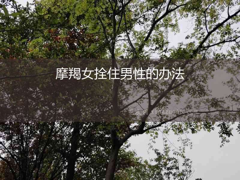 摩羯女拴住男性的辦法